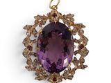 an amethorate and diamond pendant, by van cleef