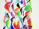 une photo représentant un dessin d'oiseaux sur une feuille de papier