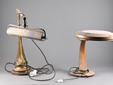 two lamps that are sitting next to each other on a table