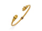 un bracelet en or orné de deux têtes de mort