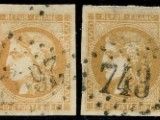 two stamps with a picture of a woman and a man on them