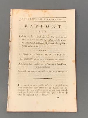(Louis XVII). CAMBON (Joseph). Rapport sur l'état de la répu…
