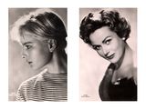 two black and white photos of a woman with short hair and a black and white photo of a woman with short hair and a black and white photo of a woman