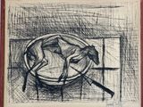 une image représentant un dessin d'un cheval dans un bol posé sur une table