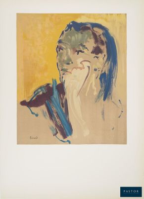 an image of a painting of a woman with her hand on her face