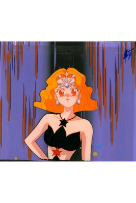 a cartoon picture of a woman in a black dress