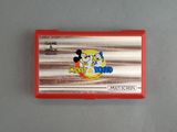 a red plastic case with a mickey mouse logo on it