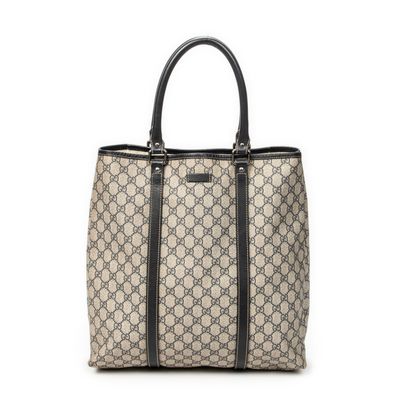 guccissi gg canvas and leather tote bag