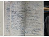 deux photos d'un homme à la longue barbe blanche et une lettre manuscrite