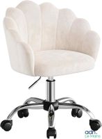 Chaise de bureau velours WOLTU BS152 - Design pétale crème r…