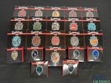 lot of 24 vintage and antique glass cabochle brooches