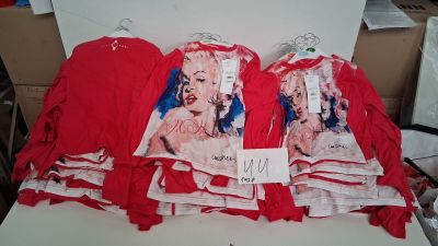 Lot de 142 pièces t-shirts enfants rouges imprimés, même mod…