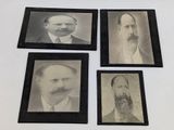 plusieurs vieilles photos en noir et blanc d'hommes barbus et moustachus