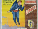 une affiche représentant un homme suspendu à la façade d'un immeuble