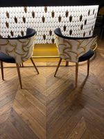 2 Fauteuils CASUAL DIXIE, noir/beige/doré, petits accrocs (photo 2)
