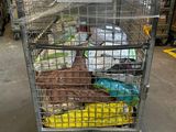 a cart with a lot of food inside of it