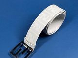 white belt with black buckle on a blue background
