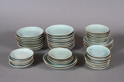 a lot of plates stacked on top of each other