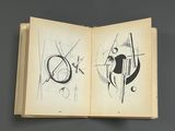 an open book with a drawing on the inside of it