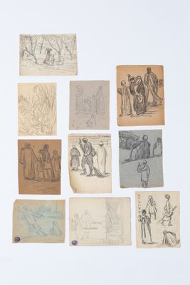 beaucoup de dessins sur une feuille de papier