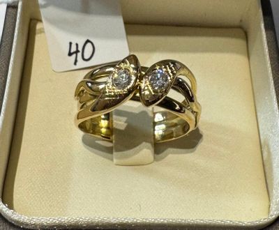 Bague Toi et moi " Serpents " en or jaune, les têtes serties…