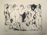 an image of a black and white drawing of a group of people