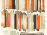 une image représentant un tableau composé de rayures orange et grises sur fond blanc