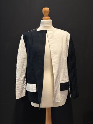 COURREGES Veste noire et blanche en coton