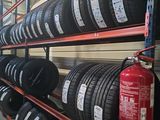 many tires on the shelves in the store