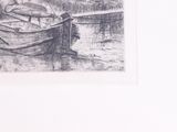 a drawing of a boat in a body of water