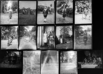 Ensemble de quinze plaques diapositives en verre, représenta…