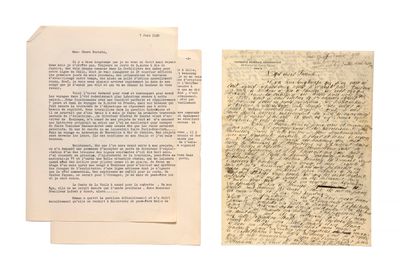 an old letter and a piece of paper with writing on it