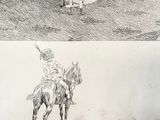 two pictures of a man on a horse and a man on a horse