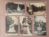 a picture of a collage of pictures of a statue