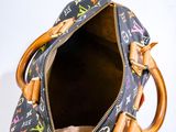 louis vuittoupe multicolore monograme canvas and leather handbag