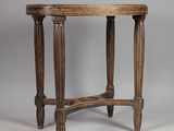 an image of a wooden table on a grey background