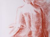 l'image d'un dessin représentant une femme assise sur une chaise
