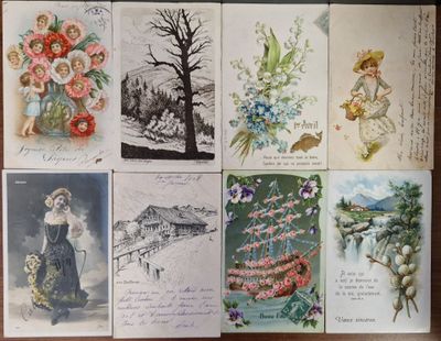 many cards of different designs on the table