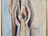 peinture représentant une peinture d'un homme avec une croix sur un mur
