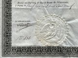 an old document with a picture of a bird on it