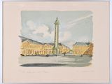 une photo d'un tableau représentant un monument au cœur d'une ville