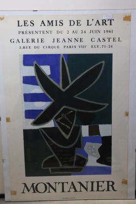 MONTANIER Galerie Jeanne Castel 1961, affiche encadrée sous …