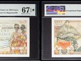 deux billets de banque sur lesquels figurent les portraits d'un homme et d'une femme