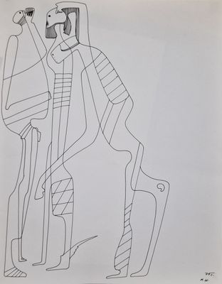 an image of a drawing of two people standing next to each other