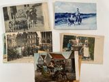many old photos of people riding horses and carriages