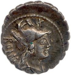 une pièce d'argent représentant une femme
