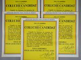 four pamphlets for colchandii and other items on a table