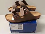 sandales à enfiler pour homme Birketts, en cuir marron, toutes neuves