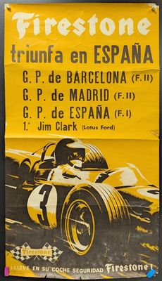 a poster advertising a race in spain for the first time