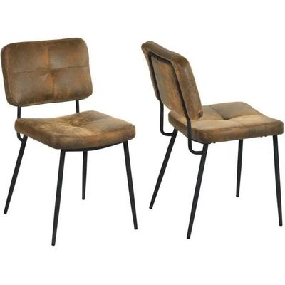 une paire de fauteuils en cuir avec des pieds et des dossiers en métal
